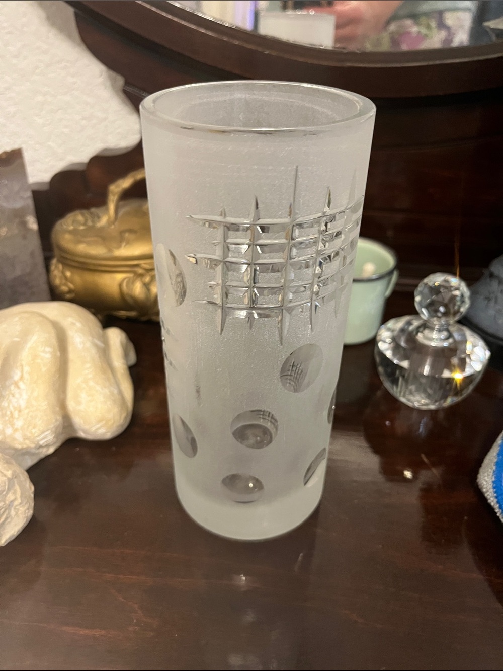 Frosted Glass Decorative Vase - Clear